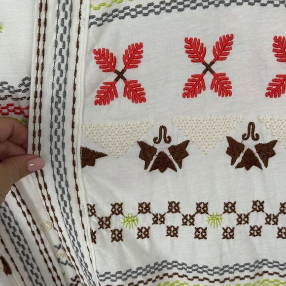 Johnny Was Open Front Cardigan XS Embroidery Southwestern Cotton Multicolor EUC - Picture 3 of 12